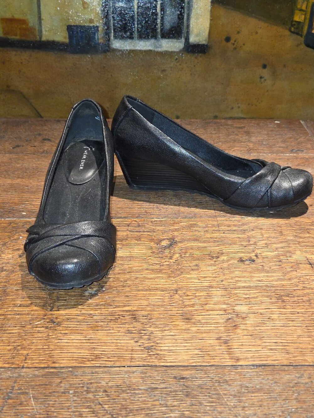 Black Wedge Heels